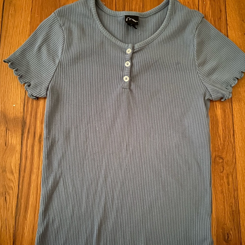 art class button up ribbed top